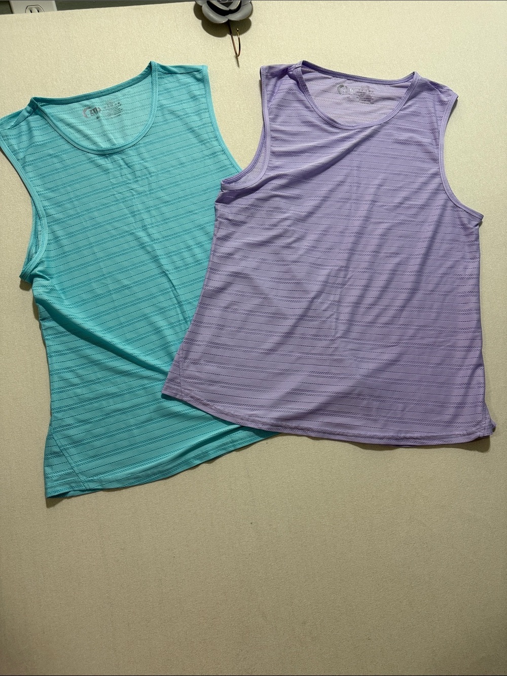 Zyia Teal And Lavender Performance Tank Tops Two-Pack